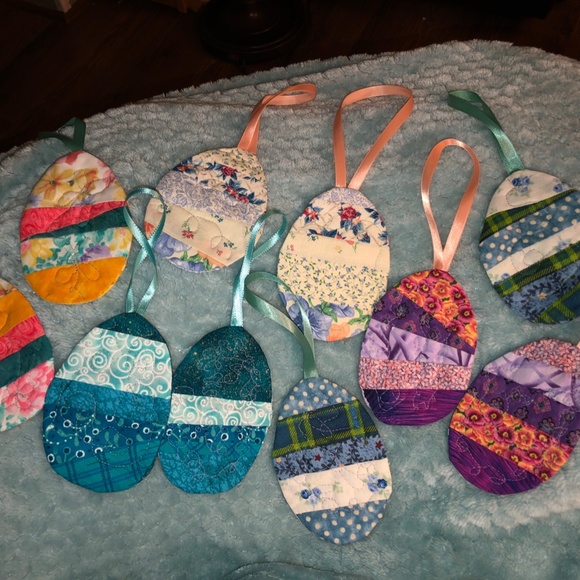 Ayers Original Other - Handmade Quilted Easter Egg Ornaments 2pc 5"